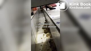 Beautiful girl poops in the toilet 11