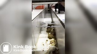 Beautiful girl poops in the toilet 11