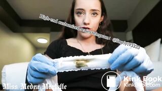 Beautiful girl poops in the toilet 16