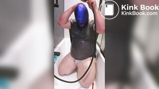Crossdresser's shitty enema play