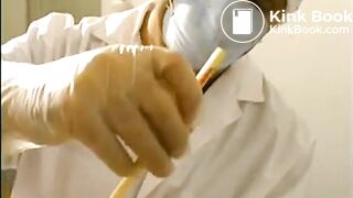 Extreme gyno exam for this slut :piss,.enema, fist