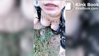 SCAT WHORE EATS DOGSHIT IN PUBLIC
