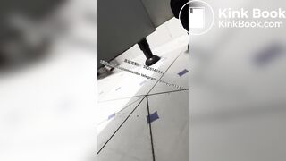 Beautiful girl poops in the toilet