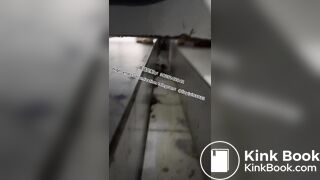 Beautiful girl poops in the toilet