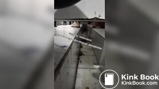 Beautiful girl poops in the toilet