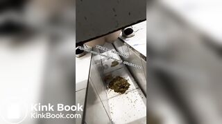 Beautiful girl poops in the toilet