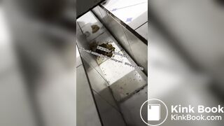 Beautiful girl poops in the toilet