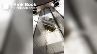 Beautiful girl poops in the toilet