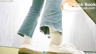 Public bathroom, finger in ass with a bonus.