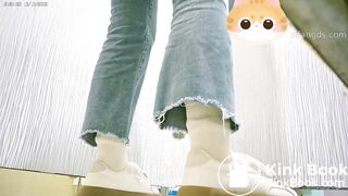 Public bathroom, finger in ass with a bonus.