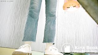 Public bathroom, finger in ass with a bonus.