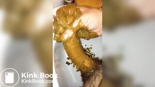 long dick smeared with shit cums