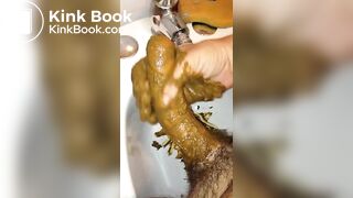 long dick smeared with shit cums