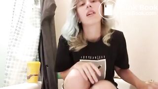 Scat loving babe shits for us 1