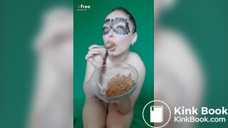 masked milf eating shit