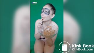 masked milf eating shit