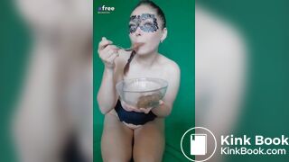 masked milf eating shit