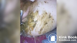 wretchedCunt being filled with shit like a pig
