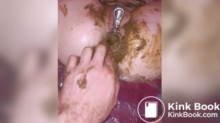 wretchedCunt being filled with shit like a pig