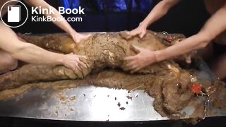 Scat covered bondage slave