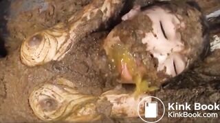 Scat covered bondage slave