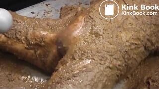 Scat covered bondage slave