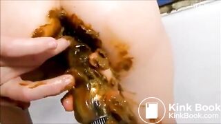 rubbing shit on her body fisting