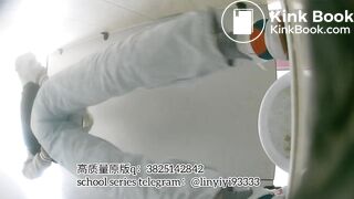 Beautiful girl poops in the toilet 24