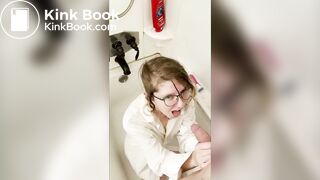 nerdy girl's first time being a piss whore