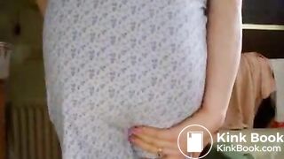 Panty poop under her skirt