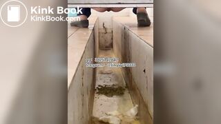 Beautiful girl poops in the toilet 20
