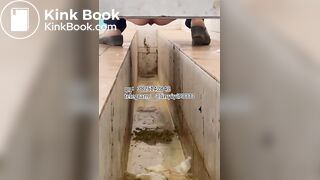 Beautiful girl poops in the toilet 20