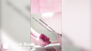 Beautiful girl poops in the toilet 23