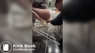 Beautiful girl poops in the toilet 24