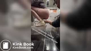 Beautiful girl poops in the toilet 24