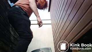 Crossdressed CD Girl Outside Pooping On The Potty