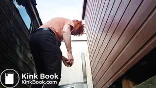 Crossdressed CD Girl Outside Pooping On The Potty