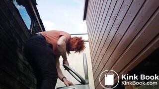 Crossdressed CD Girl Outside Pooping On The Potty