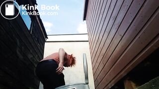 Crossdressed CD Girl Outside Pooping On The Potty