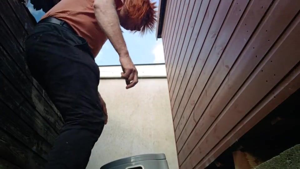 Crossdressed CD Girl Outside Pooping On The Potty