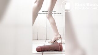 Beautiful girl poops in the toilet 27