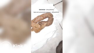 Beautiful girl poops in the toilet 28