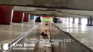 Beautiful girl poops in the toilet 34