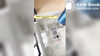 Beautiful girl poops in the toilet 35