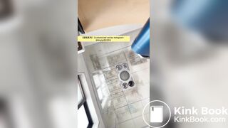 Beautiful girl poops in the toilet 35