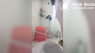 Beautiful girl poops in the toilet 40