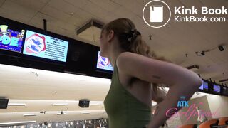 Bowling fun and date then some naughty play with Fiona Peaches, pussy play POV