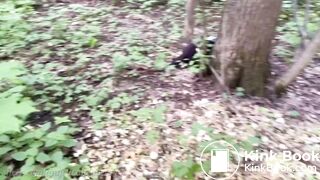 Beautiful smoking babe in the forest was fucked in ass and pissed in her mouth