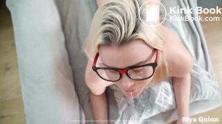 Sexy blonde deepthroat swallow piss and cum - tit fuck- piss shower facial - 2nd part Mya Quinn