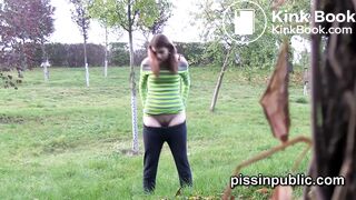 Chicks in need get a relief in nearby park letting us see their pissing